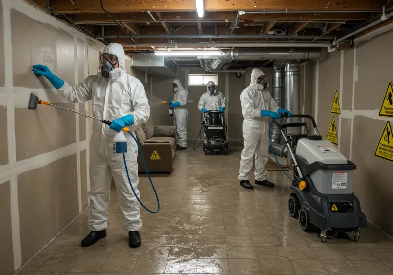 Basement Moisture Removal and Structural Drying process in Chepachet, RI